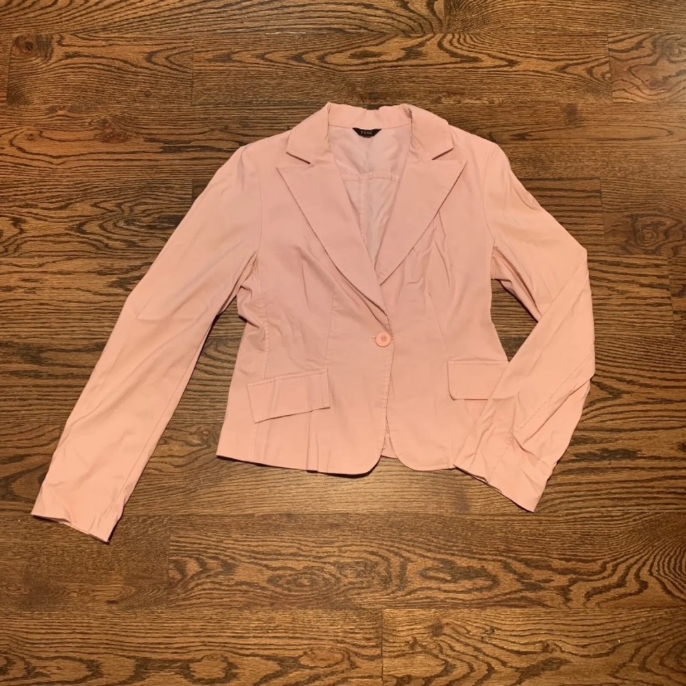 Vintage Zinc Long Sleeve Stretch Blazer Jacket Light Coat Large Made In USA Pink
